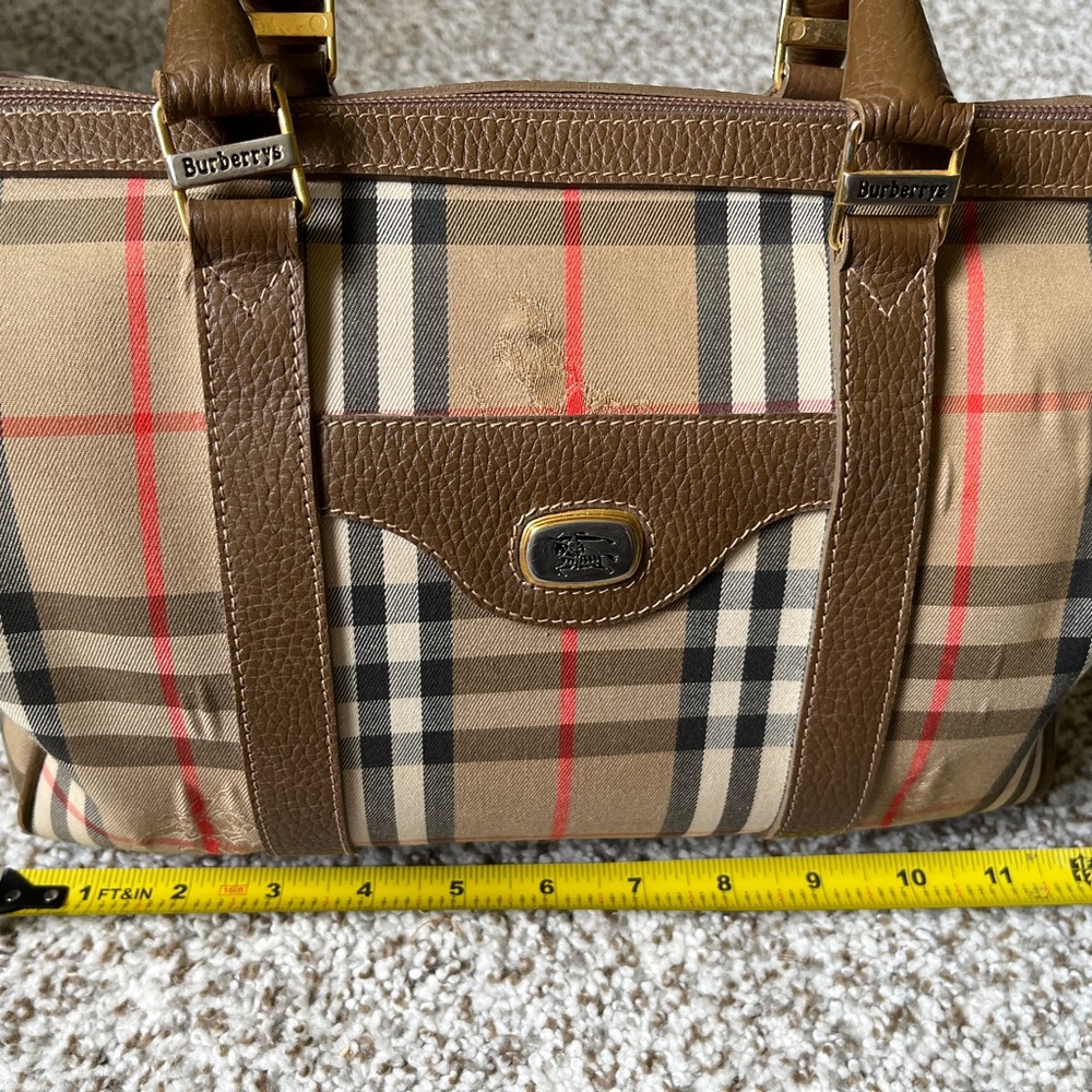 Burberry Beige and Brown Checkered Tote